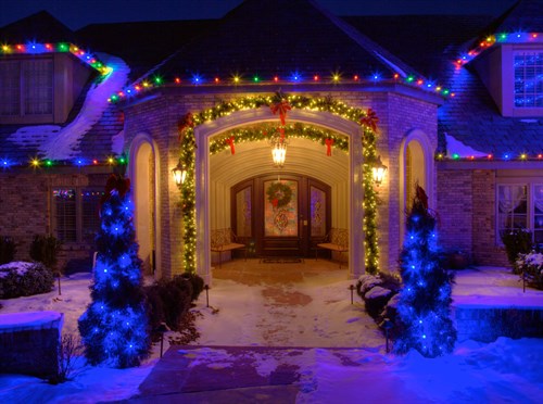 holiday lighting snow