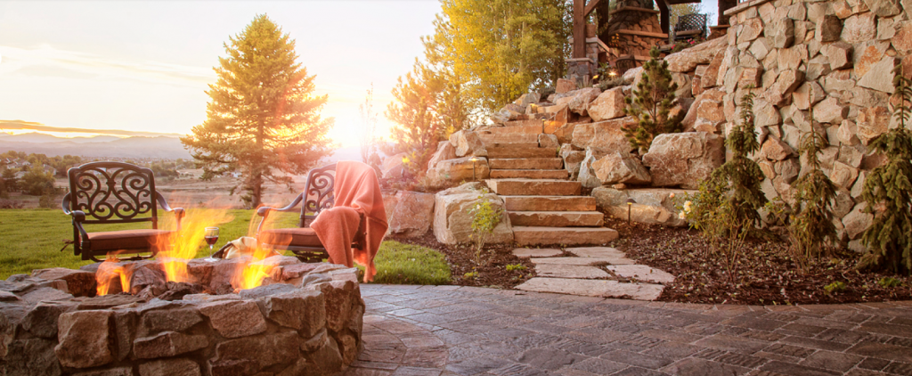Colorado Hardscape Patio with Fire Pit