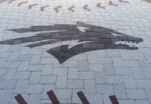 paver patio: University of Nevada baseball stadium
