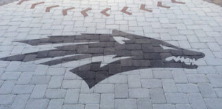paver patio: University of Nevada baseball stadium