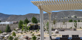 Backyard pergola