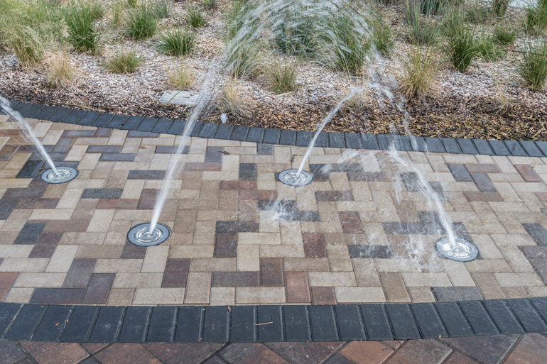 In-paver water features