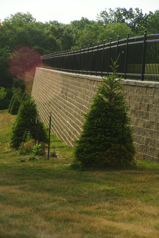 soccer stadium retaining wall
