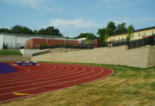soccer stadium retaining wall
