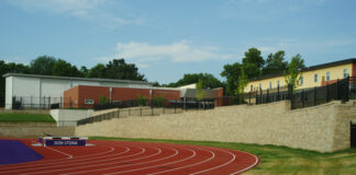 soccer stadium retaining wall