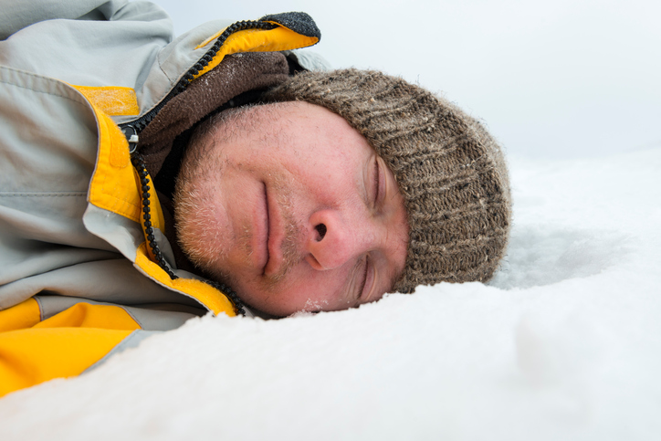 sleepy in snow