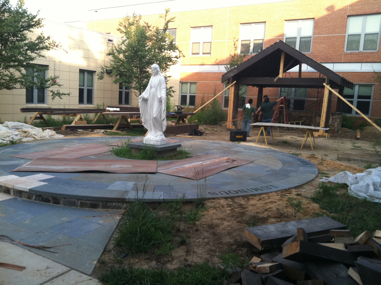 before - Rosary Garden at Archbishop Spalding High School