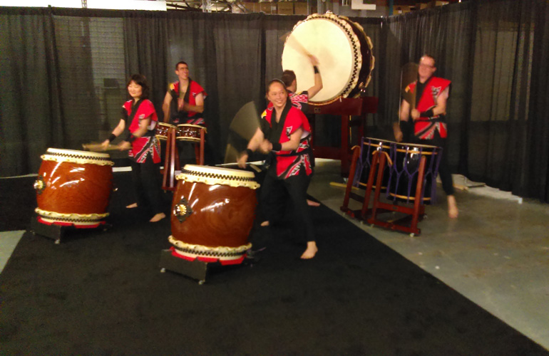 A professional taiko drumming troupe