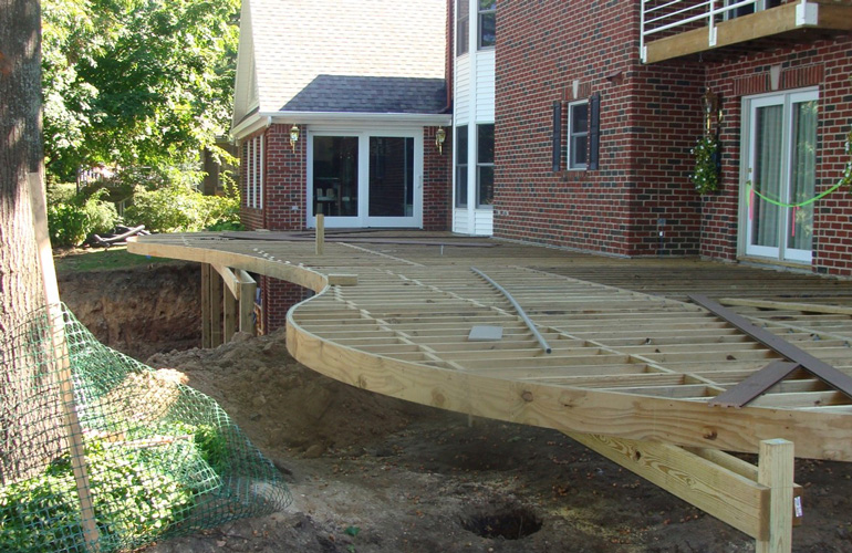 During deck installation Photo: Harder & Warner Landscape and Garden Center