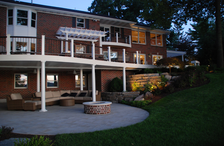 Backyard patio, deck and fire pit