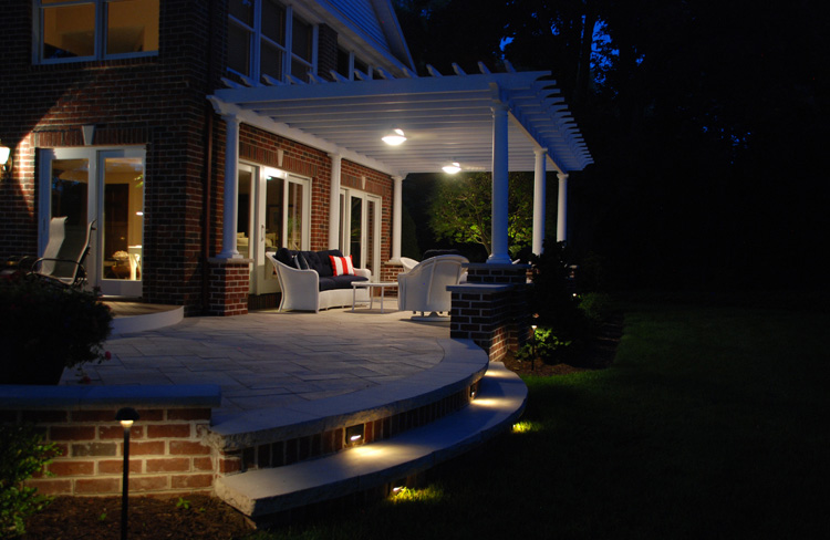 Curved paver stairs