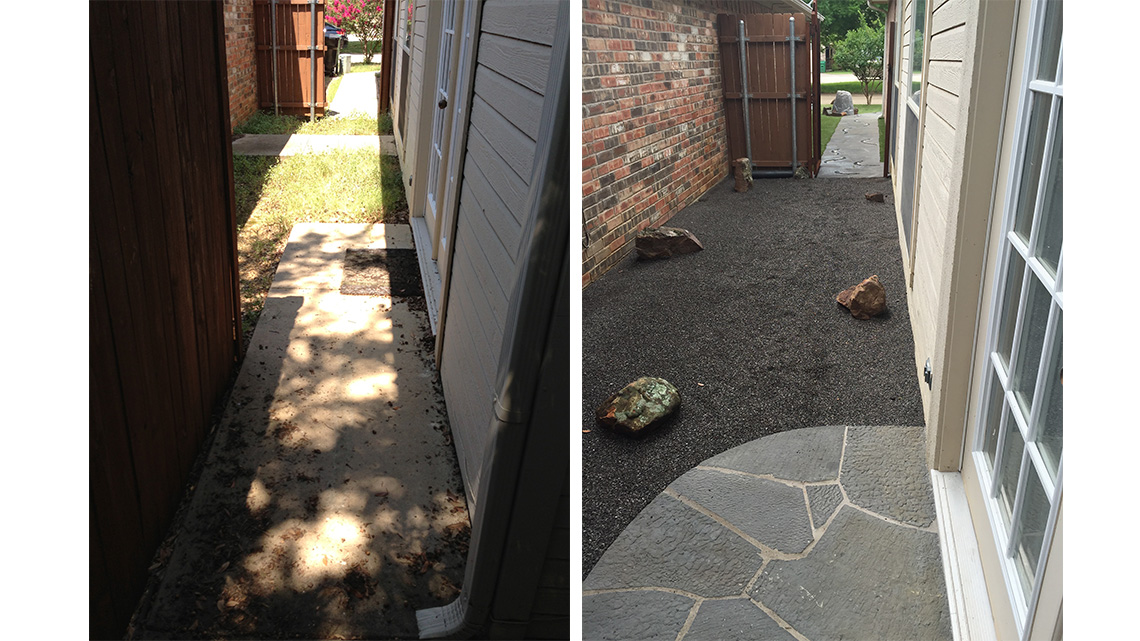 Close to neighbor side yard